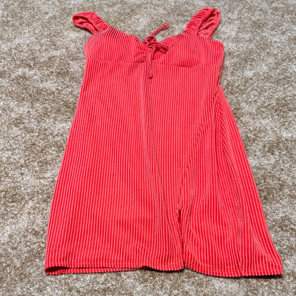 Red Striped Sleeveless Dress